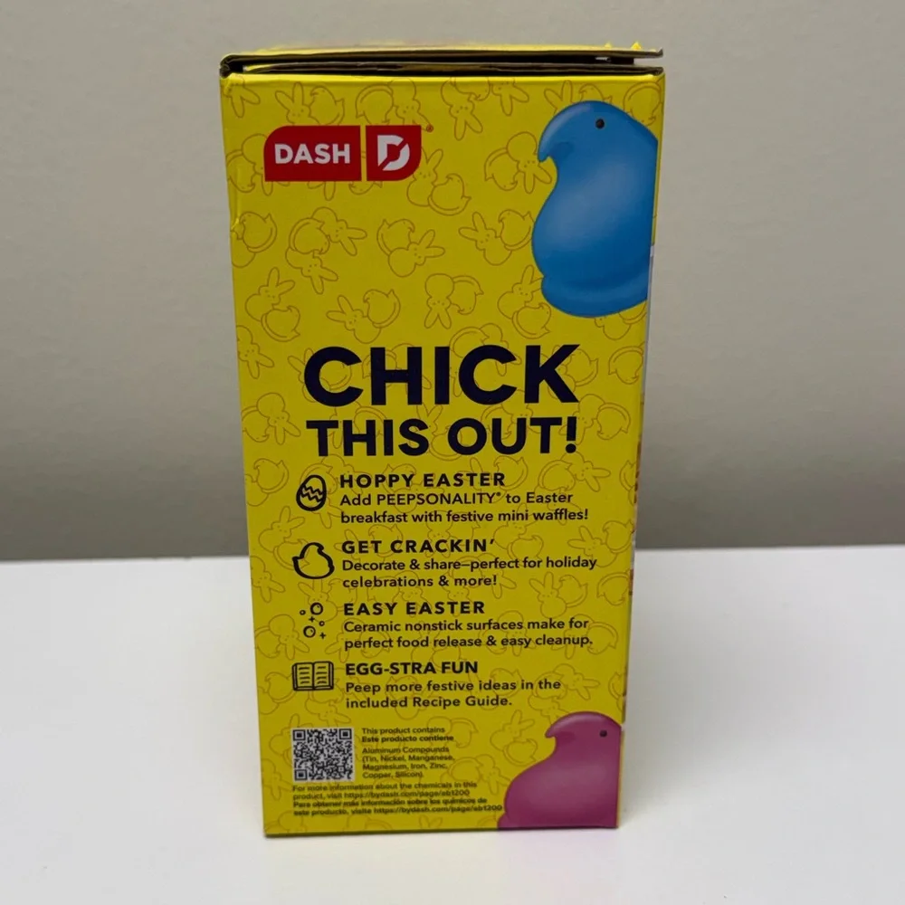 New! Dash × Peeps Mini Waffle Maker Yellow Chick, Spring 2026, Easter